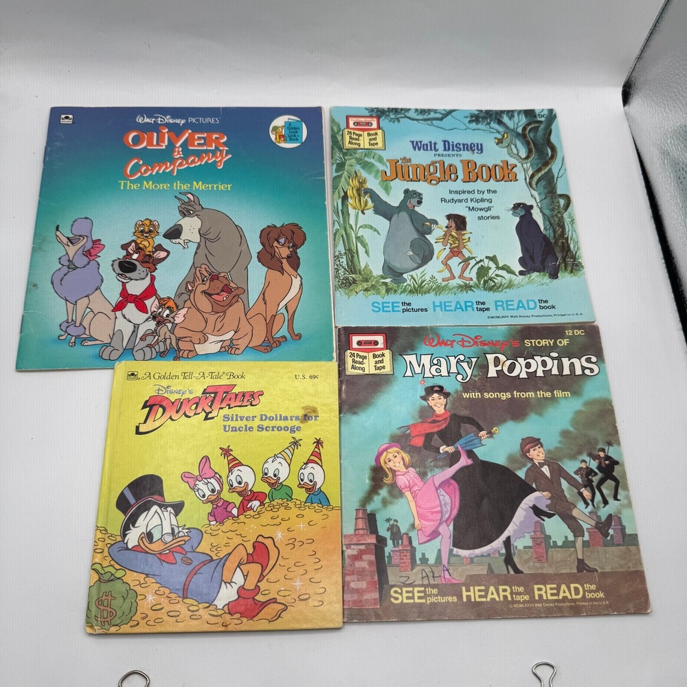 Disney Vintage Childrens Book Lot Kids DuckTales Mary Poppins Jungle Book Oliver
